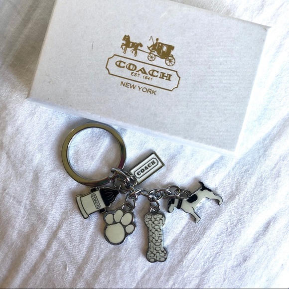 Coach White Doggy Keychain Charm - Picture 2 of 3
